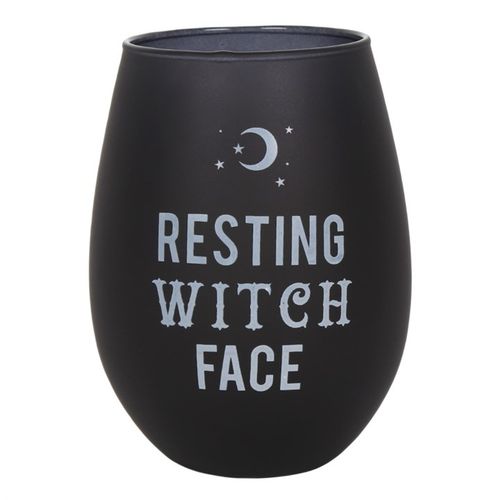 Resting Witch Face Stemless Wine Glass 1