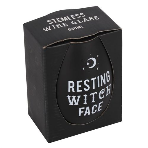 Resting Witch Face Stemless Wine Glass 2