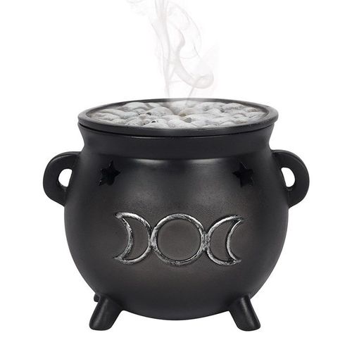 Triple Moon Cauldron Incense Cone Holder 1