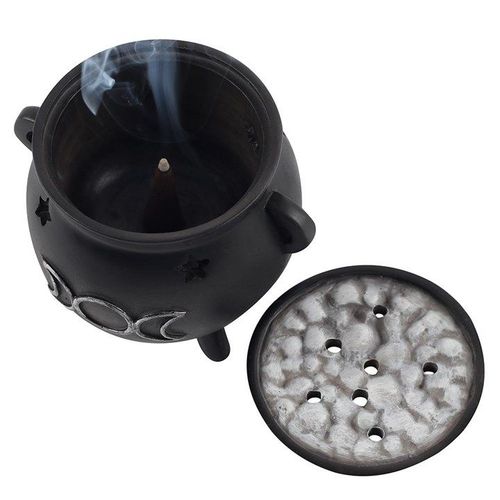Triple Moon Cauldron Incense Cone Holder 3