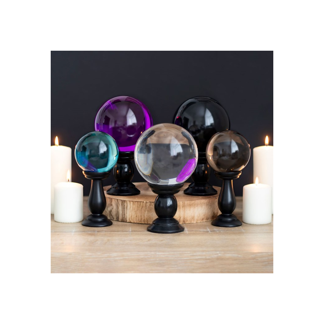 Large Clear Crystal Ball on Stand
